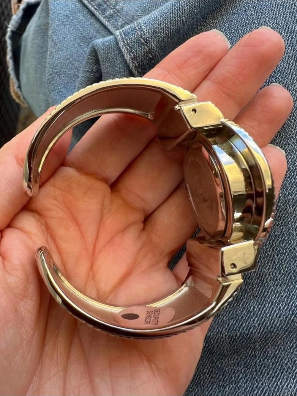 Women's Silver-Tone Hammered Fashion Watch Bracelet